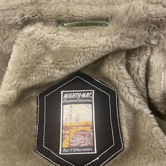 MEN'S MIGHTY-MAC OUT O GLOUCESTER TAN FLEECE LINED COAT JACKET Cold Weather 42 - Picture 8 of 9